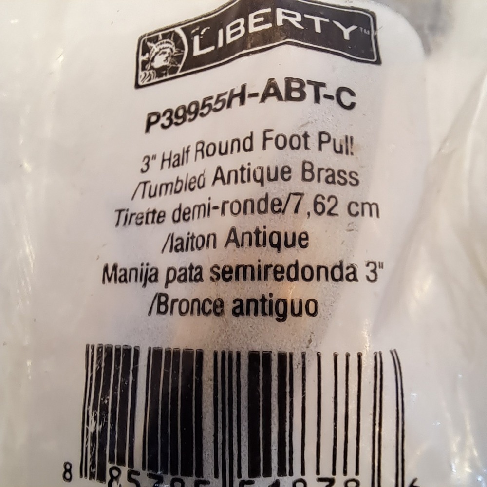 Liberty 3" Half Round Foot Pull Tumbled Antique Brass *Lot of 2 P39955H-ABT-C